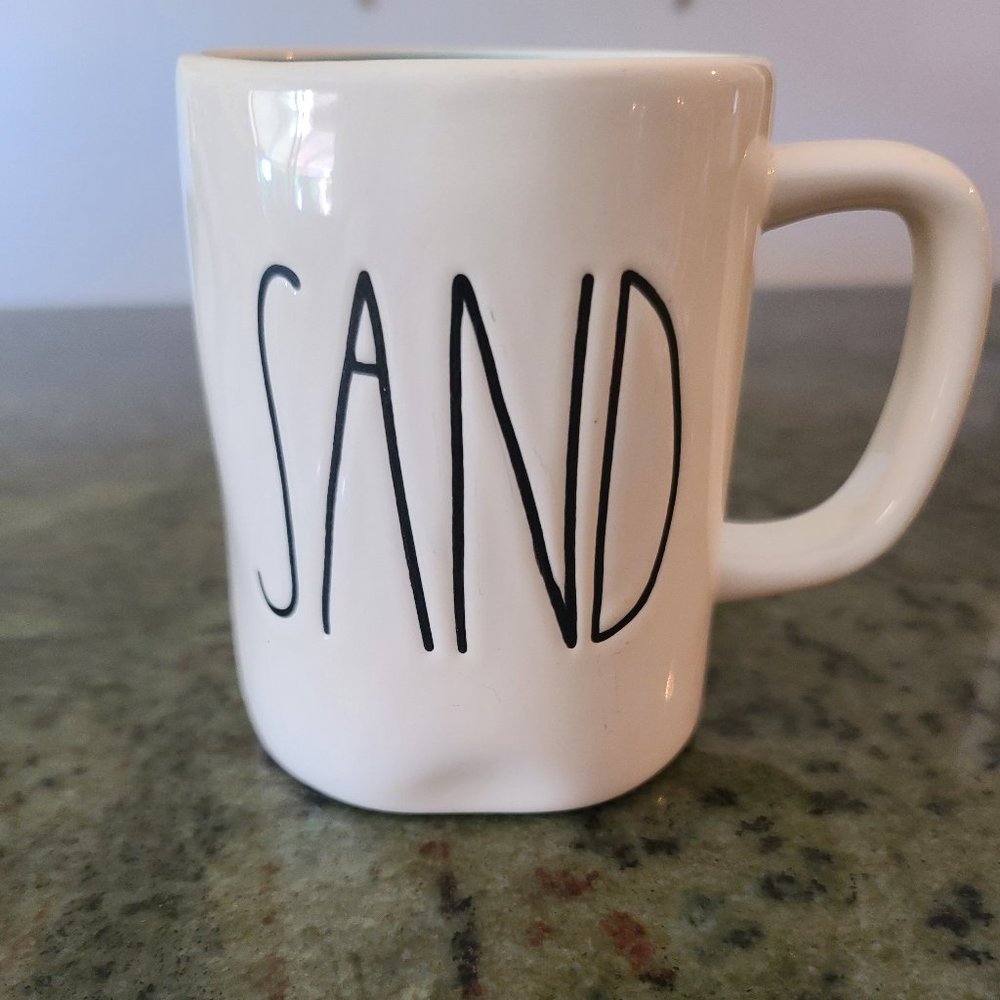 Rae Dunn Surf & Sand Mug with beautiful aqua interior
